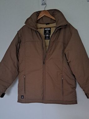 Altra Men's Tan Puffer Jacket with High Collar